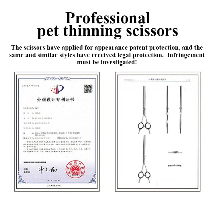 Fenice 7-Inch Professional Dog Grooming Scissors (70-80% Thinning Rate)