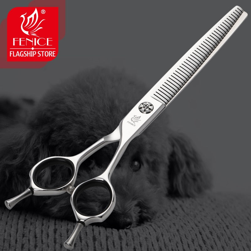Fenice 7-Inch Professional Dog Grooming Scissors (70-80% Thinning Rate)