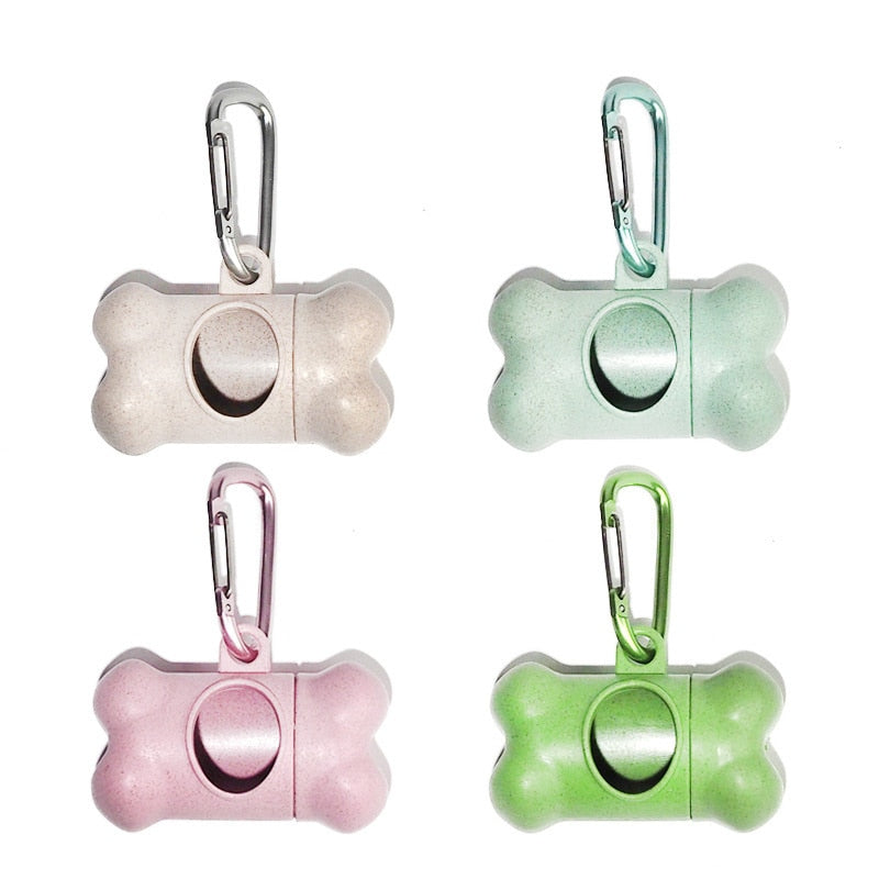 Bone-Shaped Dog Poop Bag Dispenser with Waste Carrier
