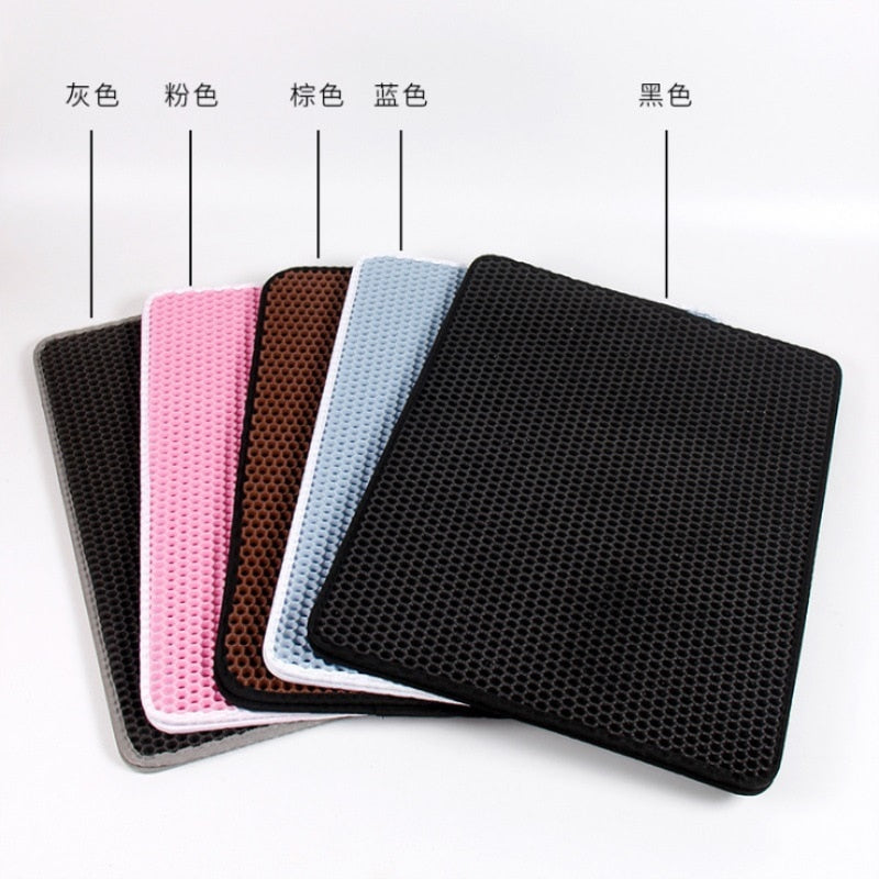 Waterproof Double-Layer Pet Litter Mat with Non-Slip Grip (Washable)