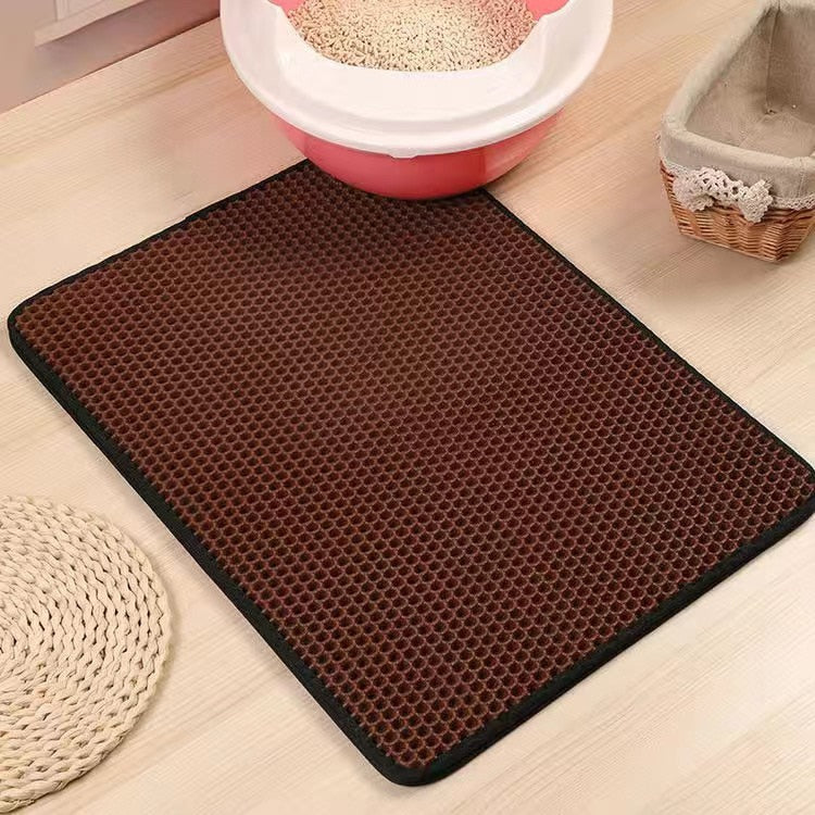 Waterproof Double-Layer Pet Litter Mat with Non-Slip Grip (Washable)