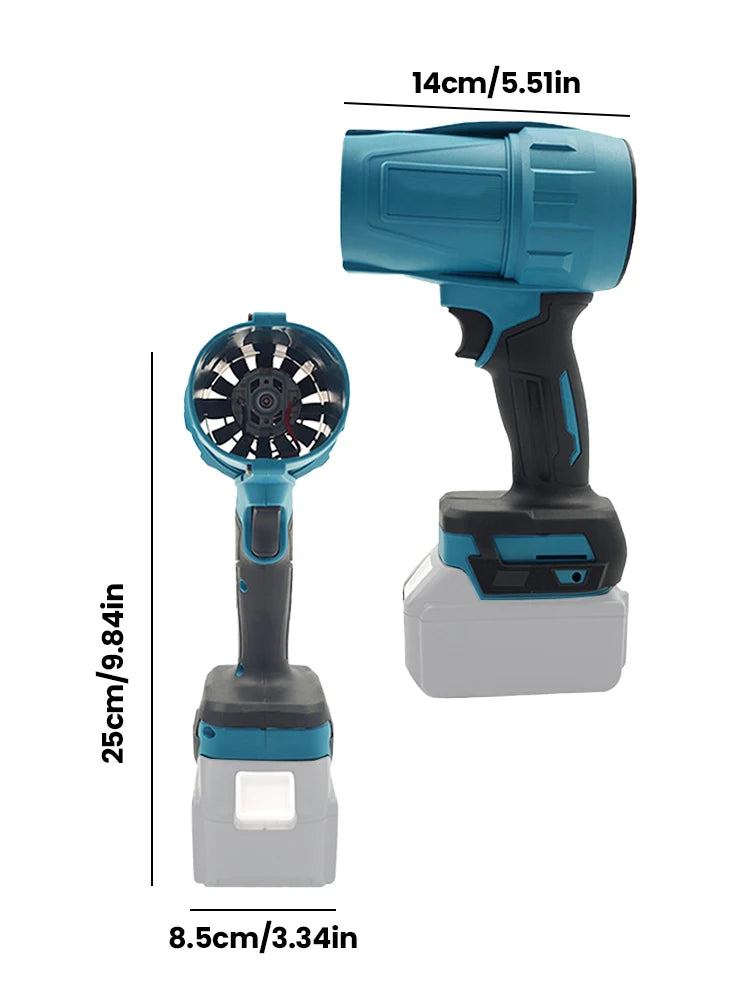 Powerful XL Brushless Turbo Fan for Dewalt/Makita/Milwaukee (18/20V): Car Washing, Blowing, and More