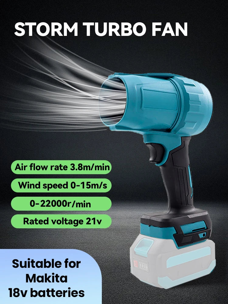 Powerful XL Brushless Turbo Fan for Dewalt/Makita/Milwaukee (18/20V): Car Washing, Blowing, and More