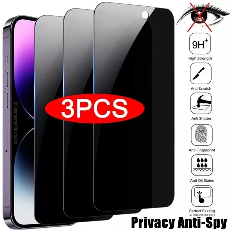 Anti-Spy Tempered Glass Privacy Screen Protector for iPhone 14/13/12/11/XS/XR/7/8/Plus/SE (2022)