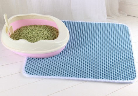 Waterproof Double-Layer Pet Litter Mat with Non-Slip Grip (Washable)