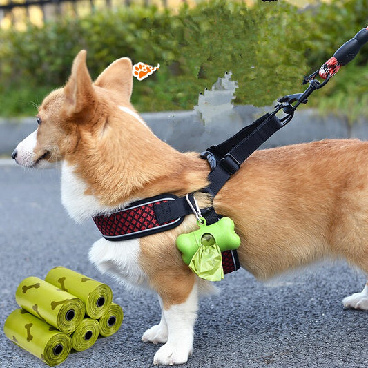 Bone-Shaped Dog Poop Bag Dispenser with Waste Carrier