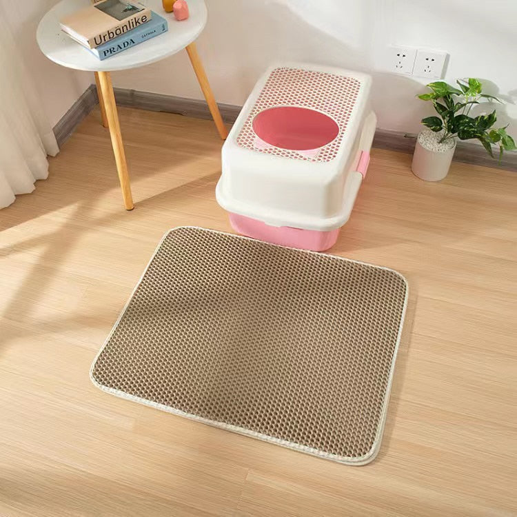 Waterproof Double-Layer Pet Litter Mat with Non-Slip Grip (Washable)