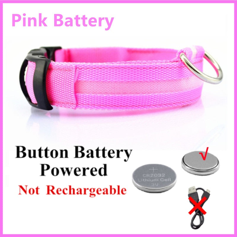 Rechargeable LED Dog Collar with Flashing Lights (Small Dog)